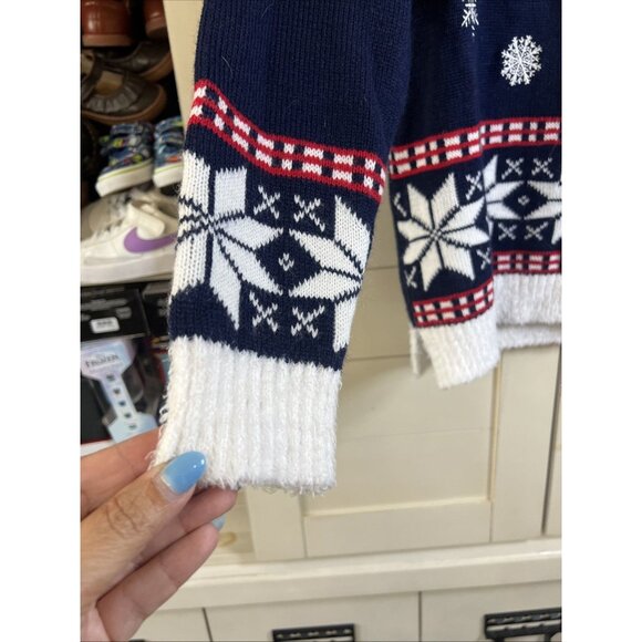 Blizzard Bay Christmas Cat Kitty Sweater Sequin Pompom Embroidered Sz Large - Picture 3 of 8